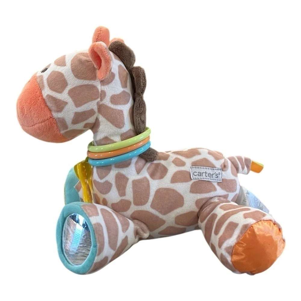 Carter's Developmental Giraffe Plush Stuffed Animal Mirror Crinkle Teether